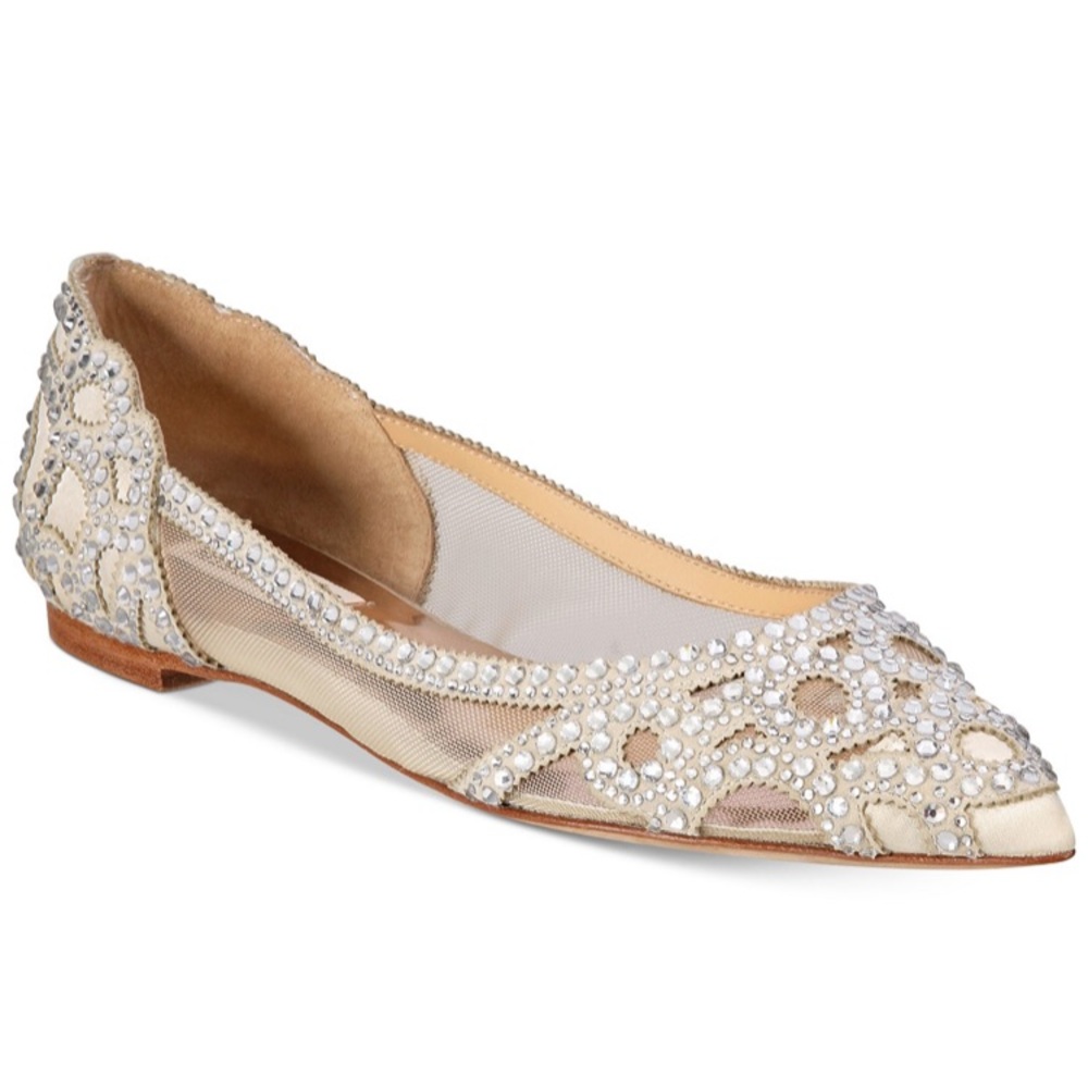 Badgley Mischka Gigi Pointed-Toe Evening Flats